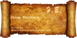 Haag Barbara névjegykártya